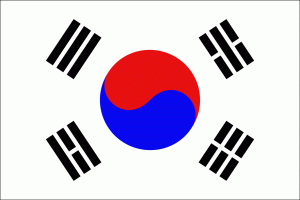 south korea flag yin yang blue red